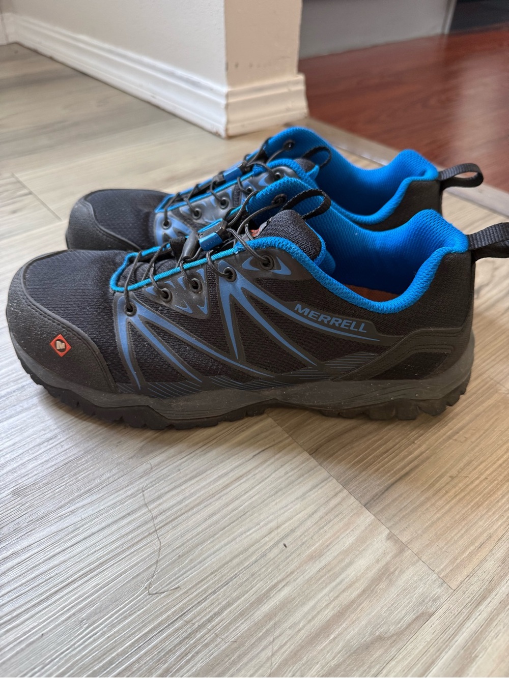 Merrell Fullbench Work Shoes Black & Blue Composite Work Size Men’s 8.5